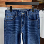 Medium Blue Wash Embroidery Letter Pocket Denim Jeans L260628