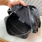 Printed Fabric Leather Trim Square Crossbody Messenger Bag B101007