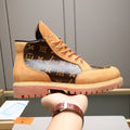 Men's Monogram Patchwork High Top Work Boots NE190119