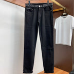 Solid Black Jacquard Waistband Minimal Denim Jeans L260642