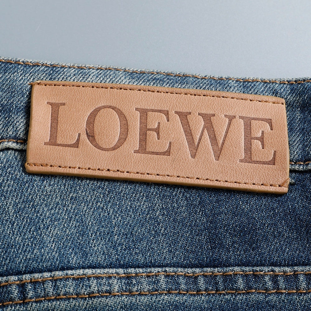 Knotted Embroidery Logo Straight Fit Denim Jeans NE210202