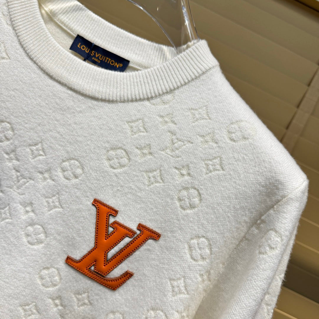 New Crew Neck Diamond Arrangement Jacquard Knit Sweater GN380104