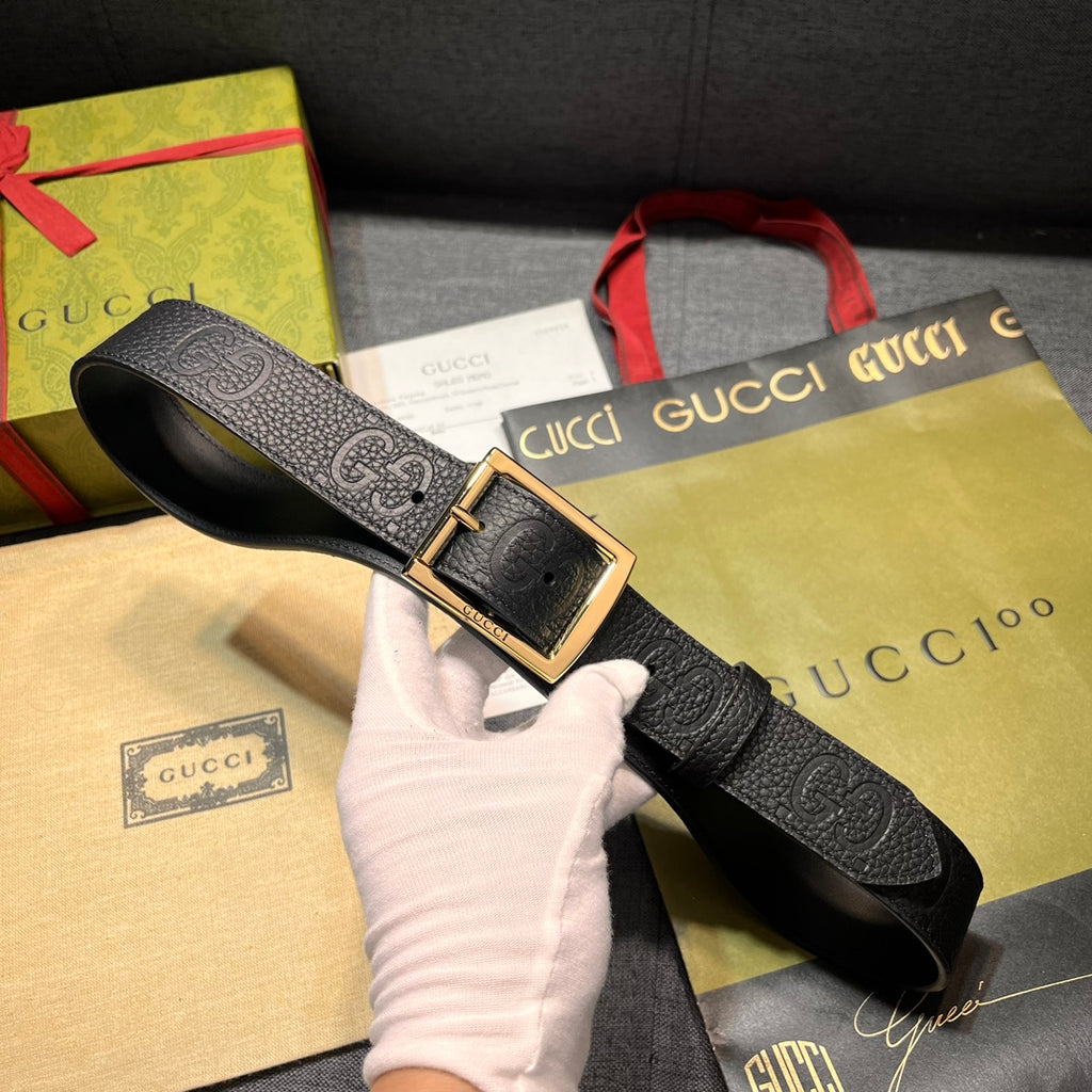 Dual Logo Embossed Pin Buckle Belt E020801