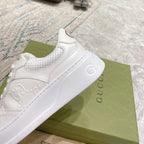 Embossed Pattern Lace-Up Thick Sole Casual Sneakers S283413