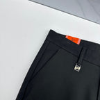 Fine Textured Solid Straight Business Trousers P141007