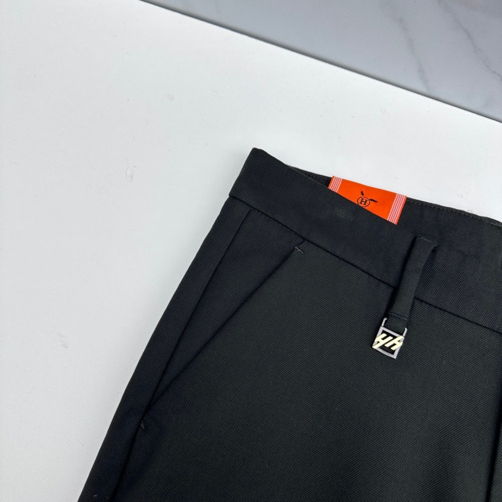 Fine Textured Solid Straight Business Trousers P141007