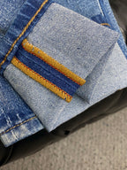 Cartoon Applique Monogram Pocket Slim Fit Denim E260937