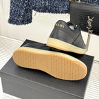 Triangle Badge Flat Lace-up Sneakers With Perforated Toe S265505