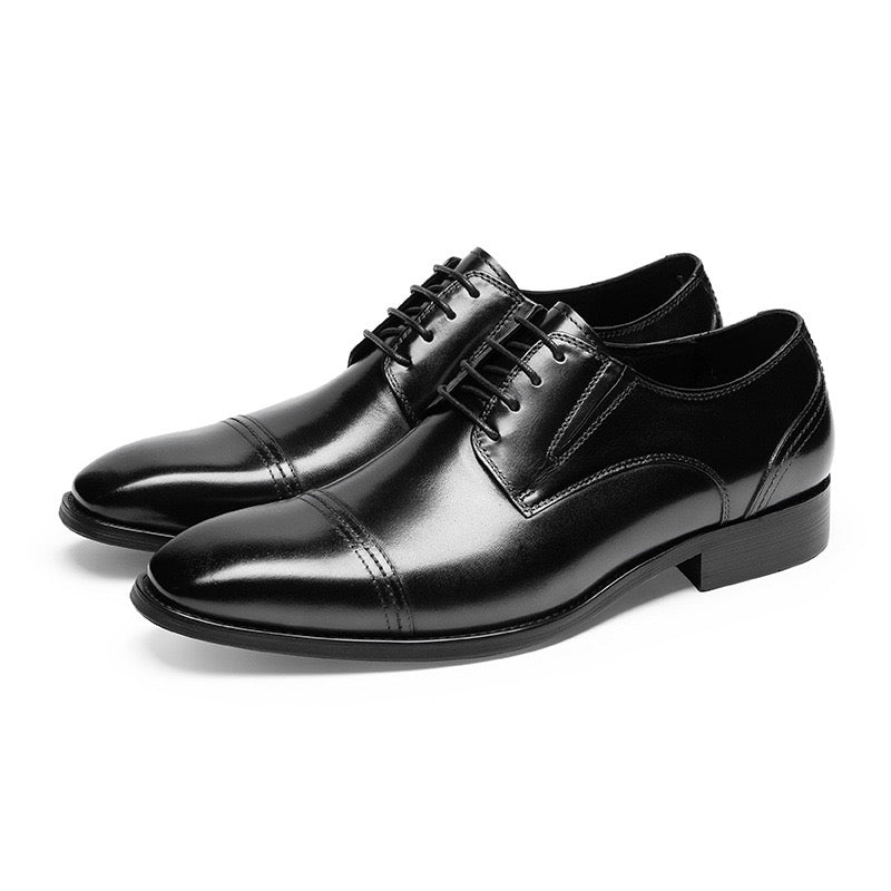 Cap Toe Derby Shoes Lace-Up Business Formal Dress Shoes Y101108
