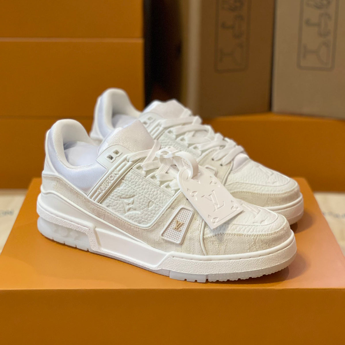 Pattern Panel Lace-Up Low Top Trainer Sneakers S283418