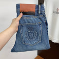 Royal Wreath Embossed Slim Fit Denim E260916