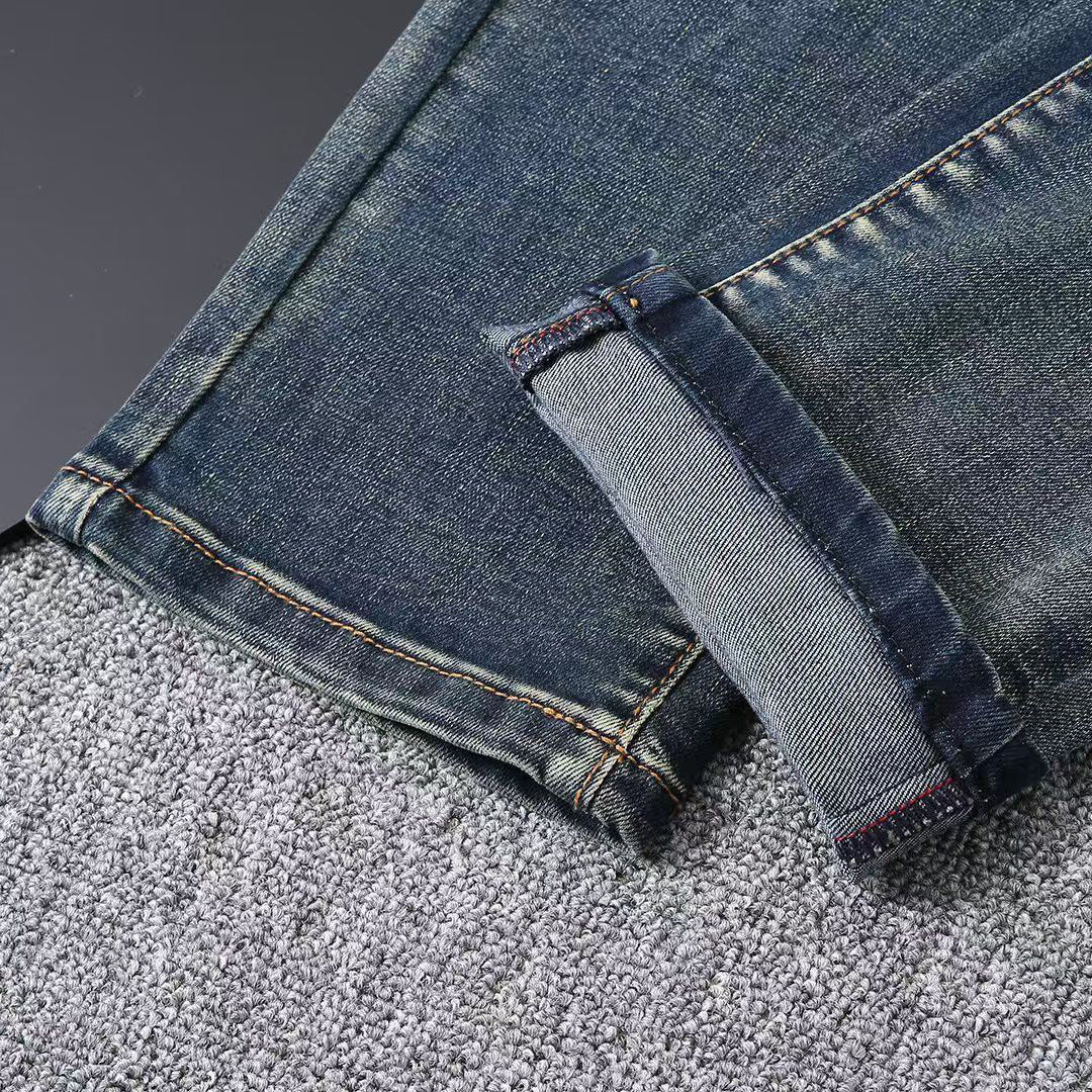 Vintage Blue Check Monogram Mens Jeans E260933