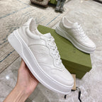 Embossed Pattern Lace-Up Thick Sole Casual Sneakers S283413