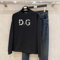 Letter Print Mock Neck Long Sleeve Top G995001