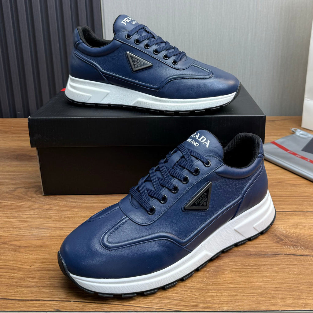 Calfskin Triangle Badge Lace-Up Sneaker S283439