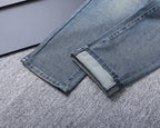 Letter Crest Embroidery Pocket Slim Fit Denim V260838