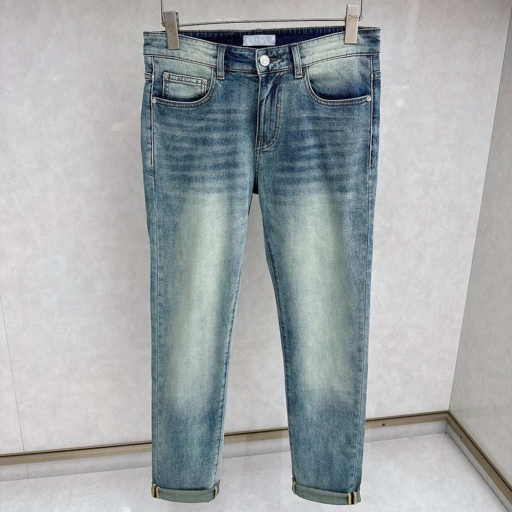 Light Vintage Wash Botanical Print Pocket Denim Jeans L260623
