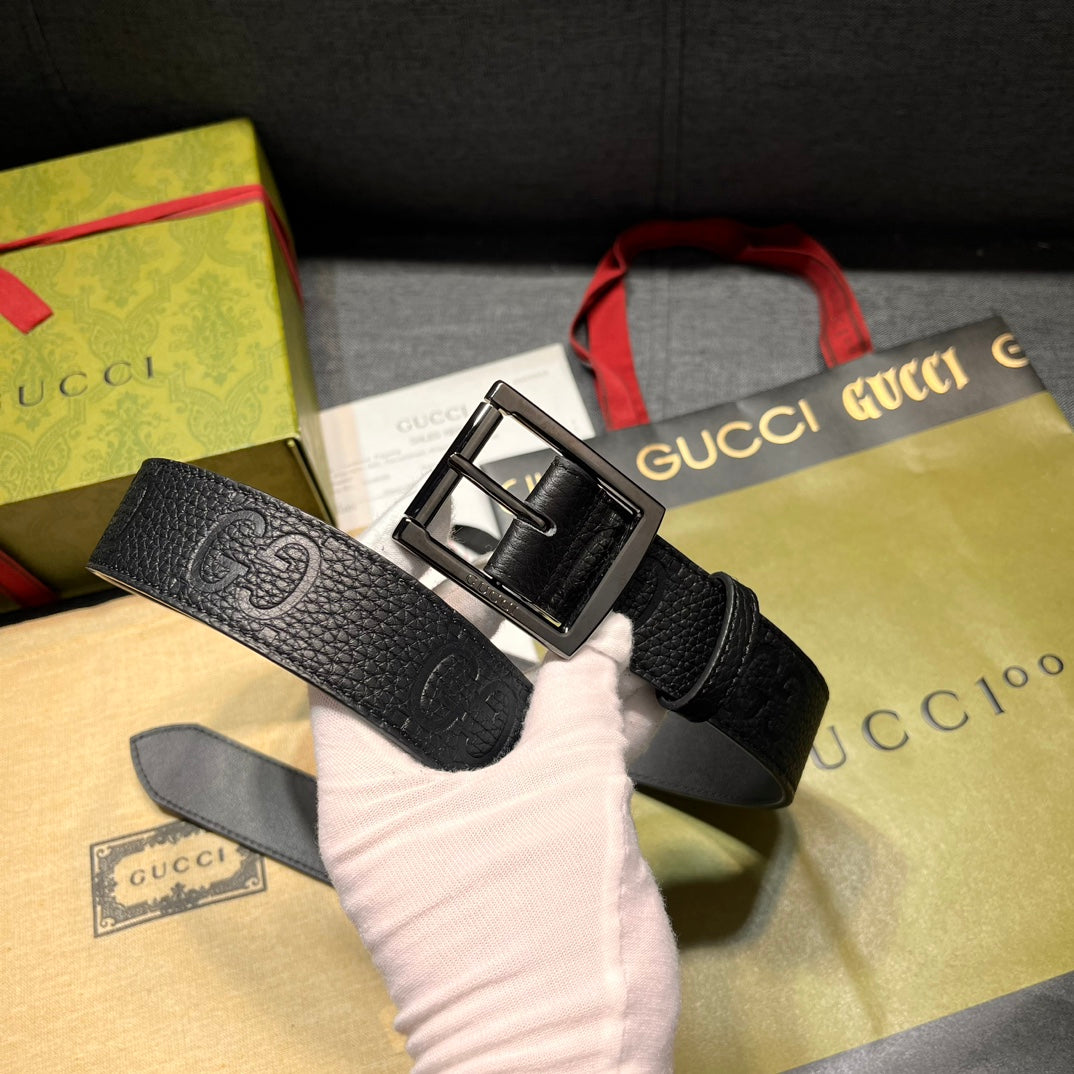 Dual Logo Embossed Pin Buckle Belt E020801