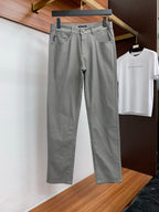 Triangle Leather Patch Back Pocket Trousers L260629