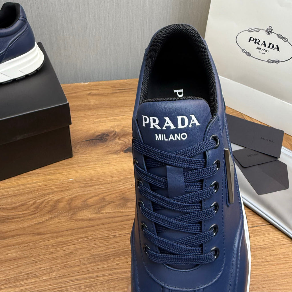 Calfskin Triangle Badge Lace-Up Sneaker S283439