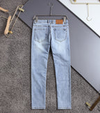 Light Blue Faded Minimal Stitch Logo Slim Denim Jeans M260743