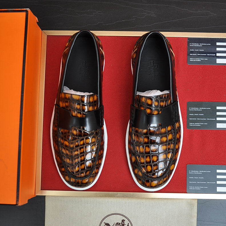 Croc Embossed Casual Loafer NE190136