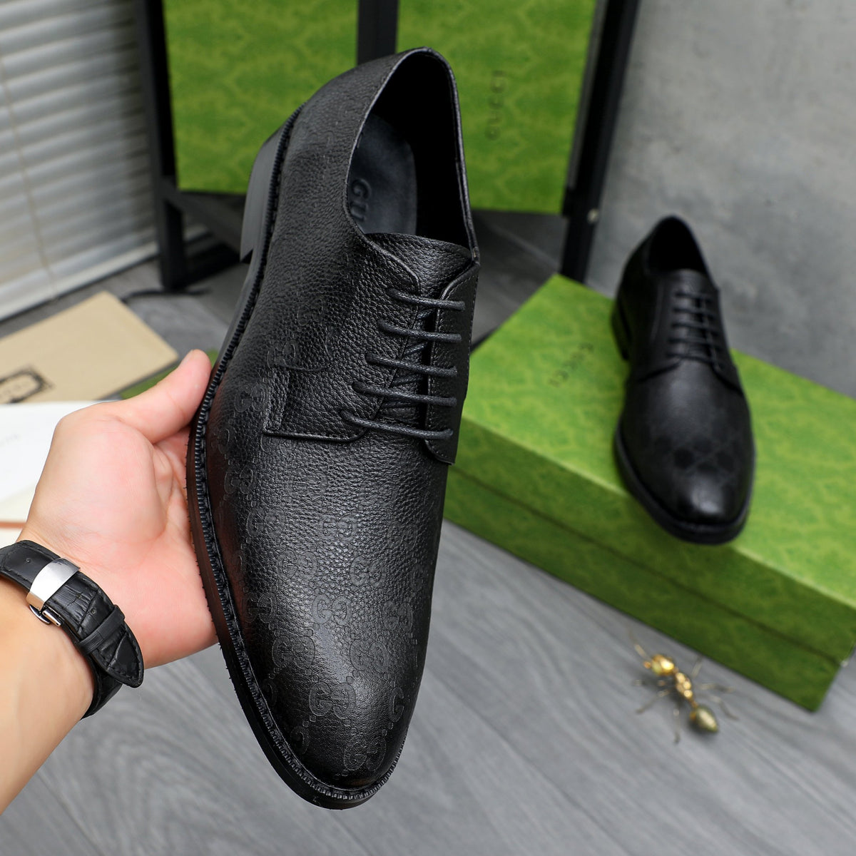 Allover Printed Lace-Up Derby Shoe S283437