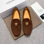 Men's Medusa Gold Emblem Slip-On Loafer Driving Shoes NE190117