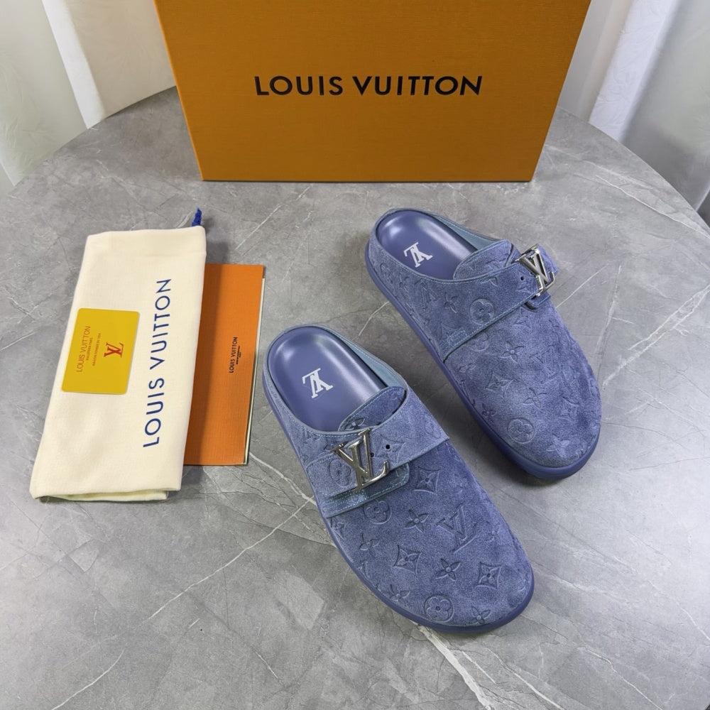Embossed Strap Buckle Mule Slides S265511