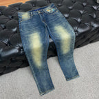 Multi-Color Embroidered Monogram Slim Jeans C261039