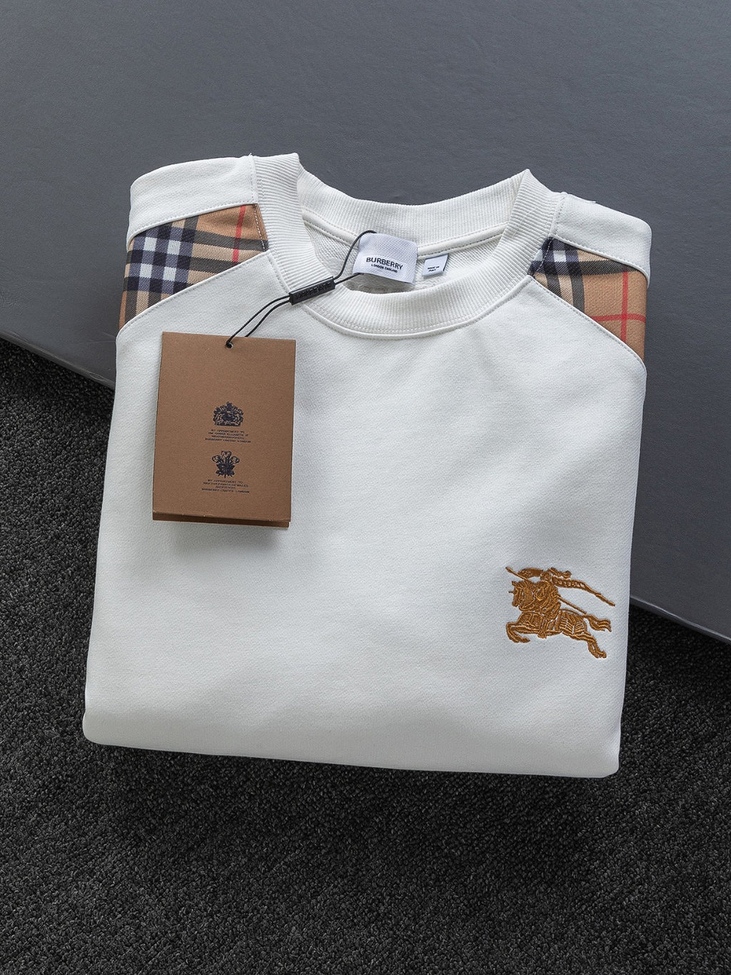 Plaid Patchwork Crew Neck Sweatshirt U310520