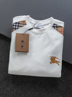 Plaid Patchwork Crew Neck Sweatshirt U310520