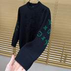 New Crew Neck Mixed Jacquard Knit Pullover Sweater GN380102