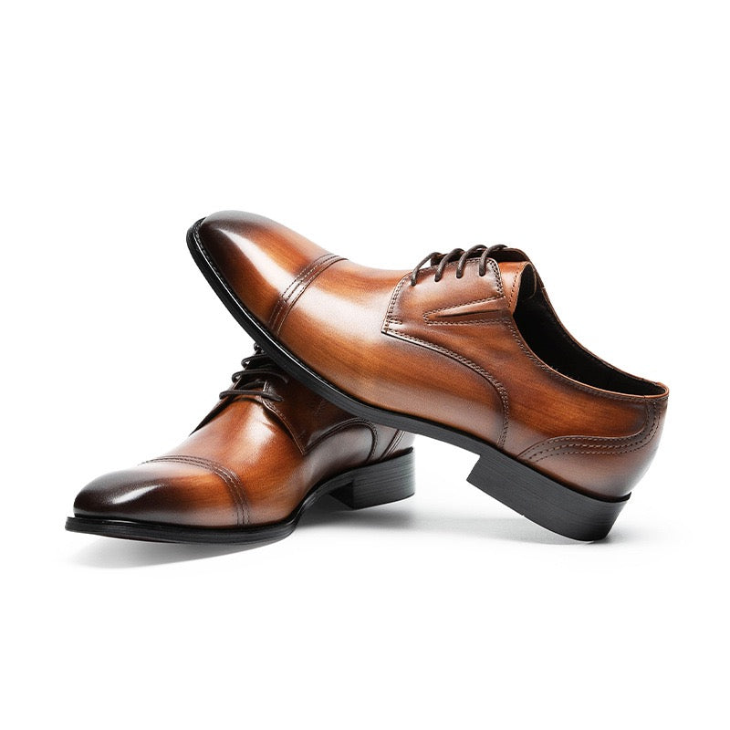 Cap Toe Derby Shoes Lace-Up Business Formal Dress Shoes Y101108