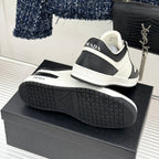 Triangle Badge Flat Lace-up Sneakers With Perforated Toe S265505