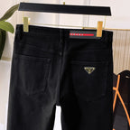 Black Triangle Logo Slim Denim Jeans C261002