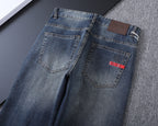 Vintage Emblem Embroidery Red Label Slim Denim V260839