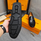 Glossy Grid Embossed Slip-On Loafer S283432