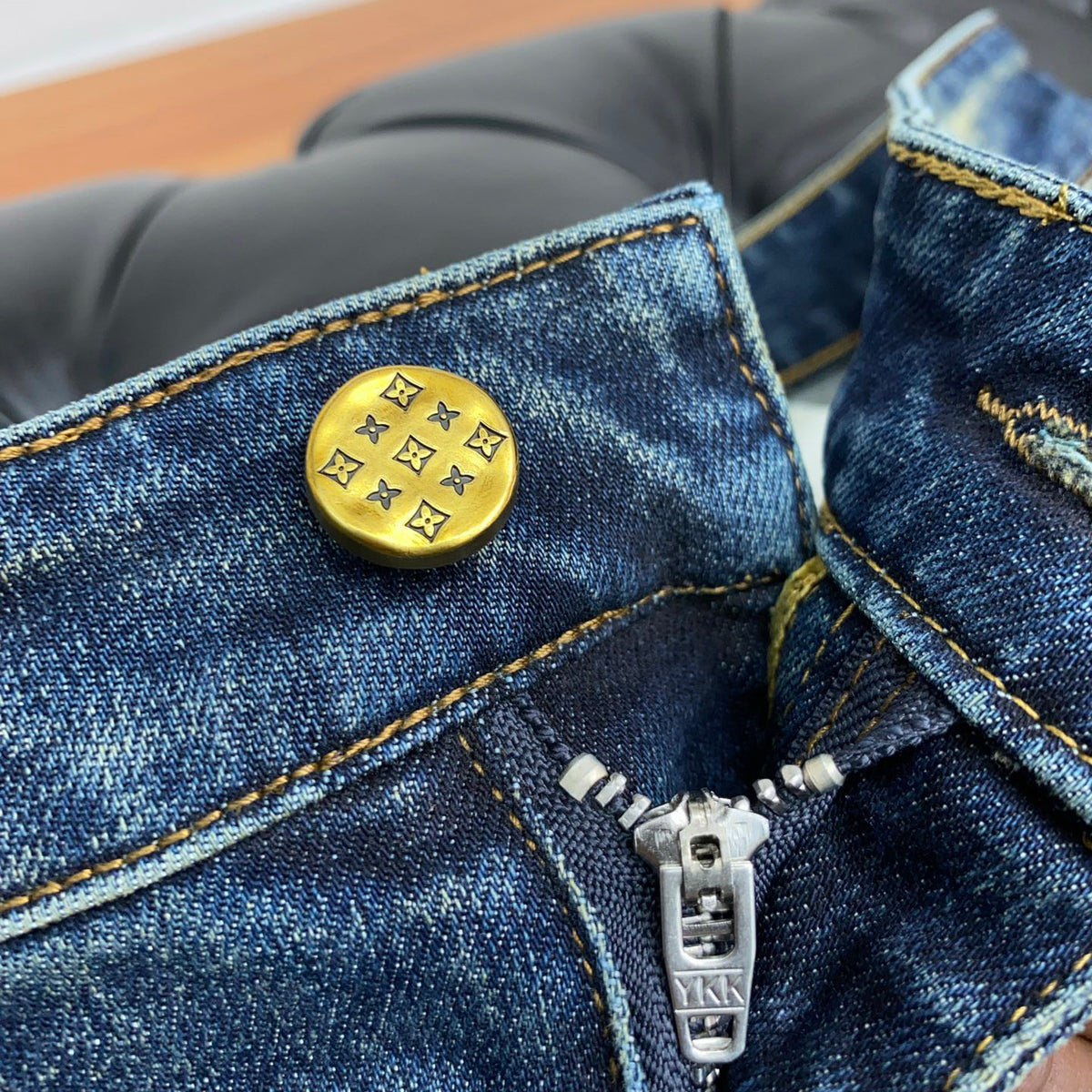 Multi-Color Embroidered Monogram Slim Jeans C261039
