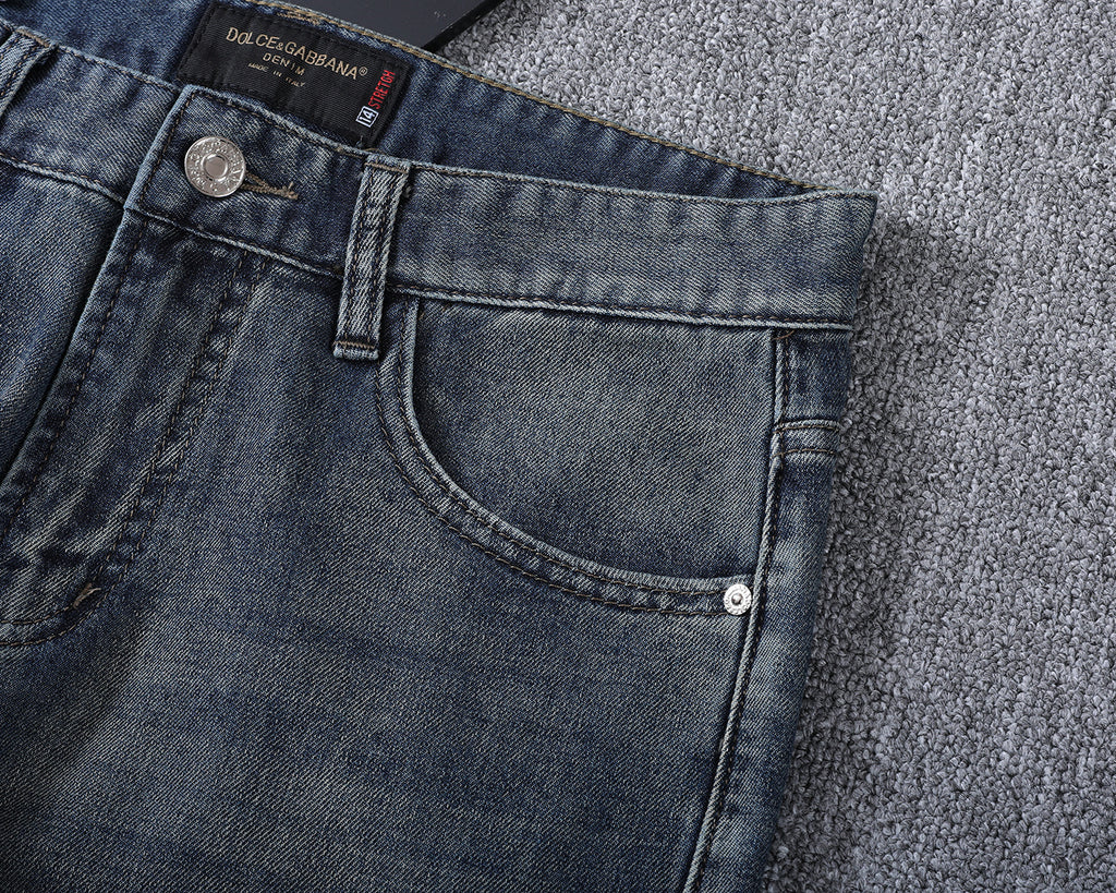 Vintage Key Artwork Print Slim Denim V260833