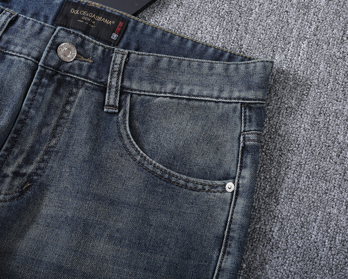 Vintage Key Artwork Print Slim Denim V260833