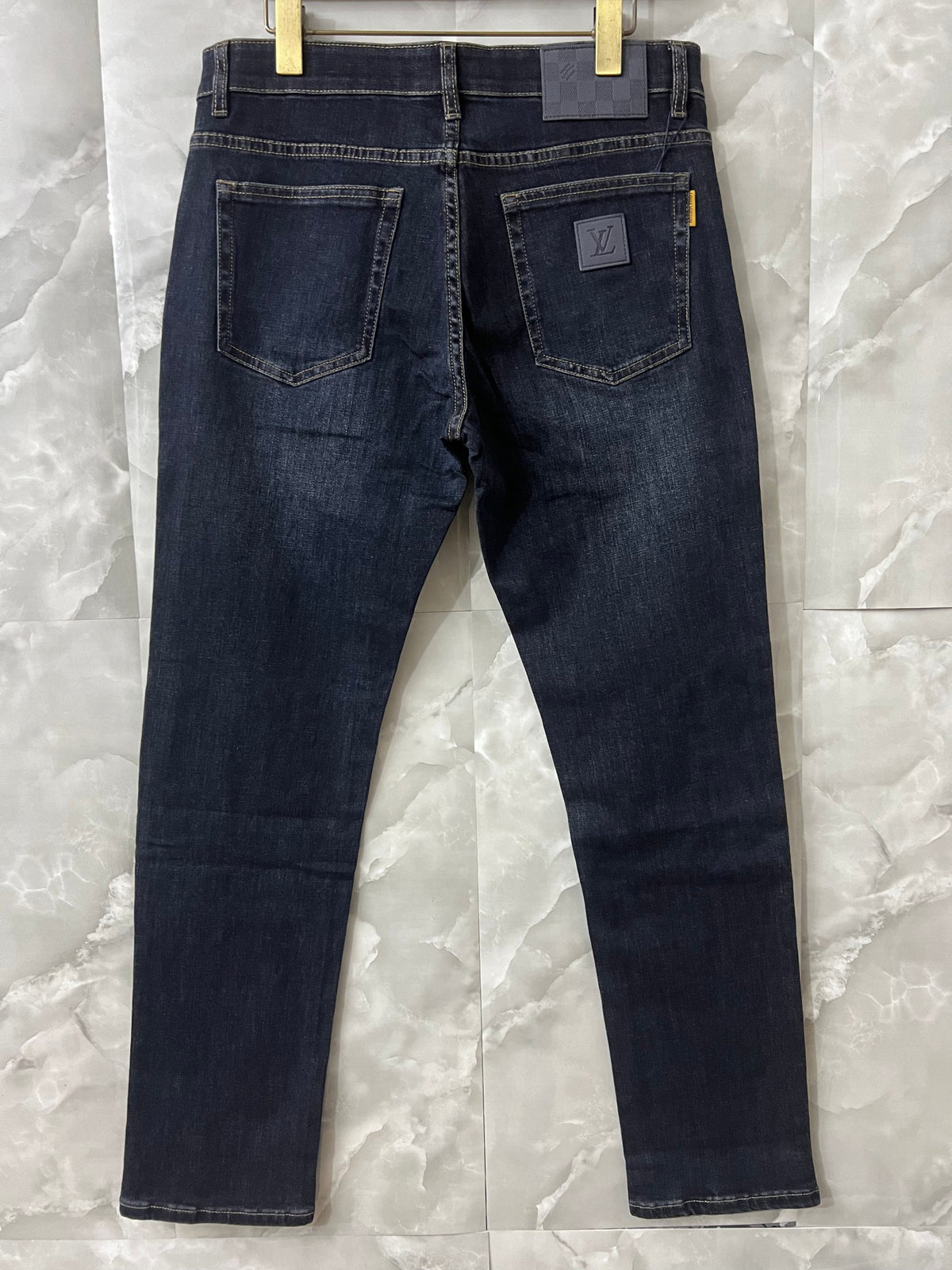 Dark Indigo Patch Detail Jeans M260714