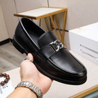 Men's Metal Double Ring Buckle Slip-On Loafers NE190139