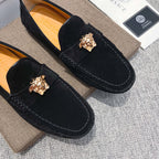 Men's Medusa Gold Emblem Slip-On Loafer Driving Shoes NE190117