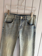 Light Faded Grey-Blue Metal V Emblem Slim Jeans C261041