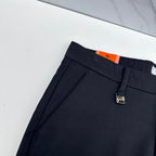 Fine Textured Solid Straight Business Trousers P141007