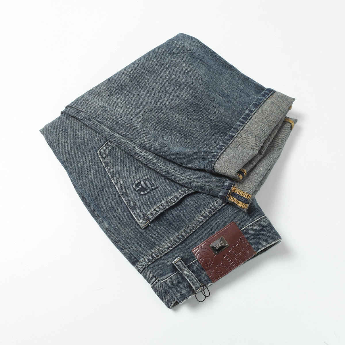 Dark Vintage Blue Wash Embossed Monogram Slim Jeans C261036