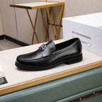 Men's Metal Double Ring Buckle Slip-On Loafers NE190139