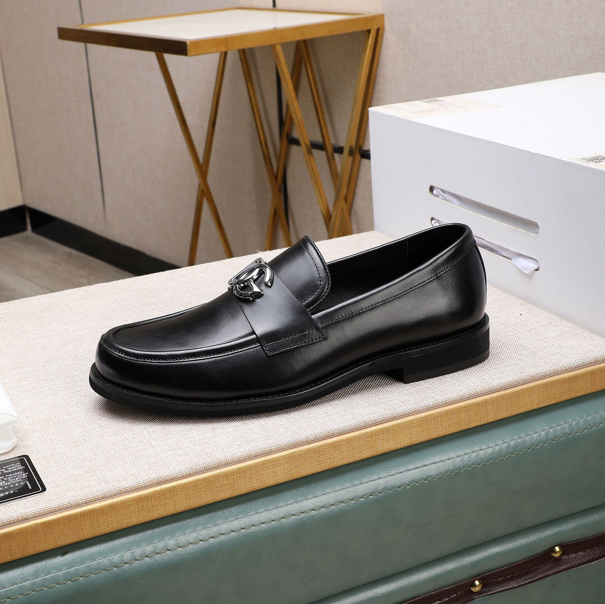 Men's Metal Double Ring Buckle Slip-On Loafers NE190139