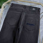 Dark Wash Grey Multi-Style Embroidery Denim Jeans L260604